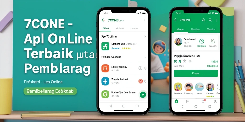 Antarmuka aplikasi Les Online 7CONE yang interaktif dan menarik.