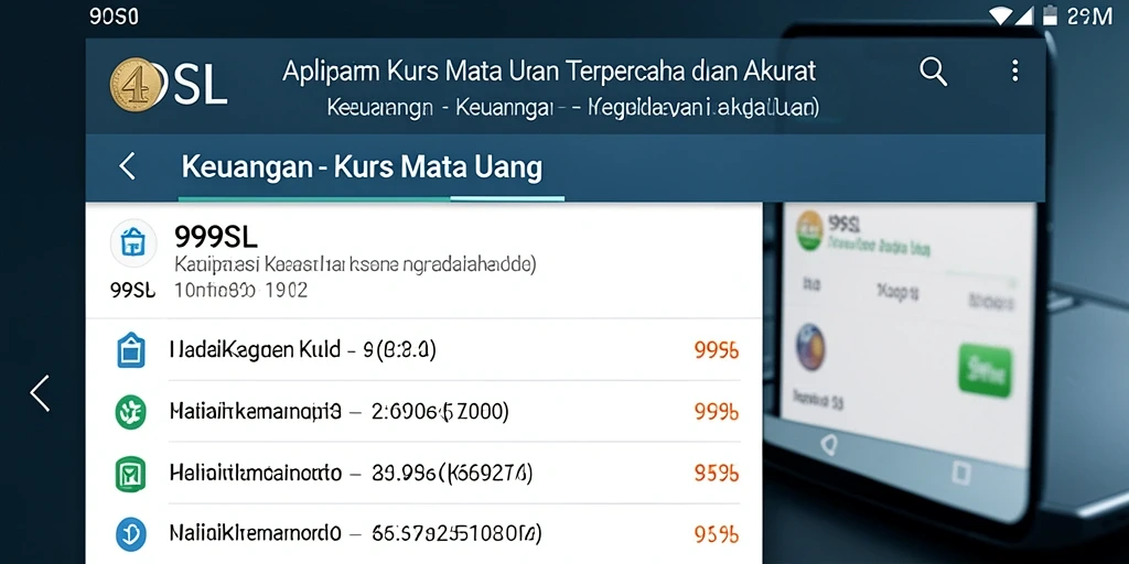 Antarmuka aplikasi 99SL menampilkan informasi kurs mata uang secara jelas.