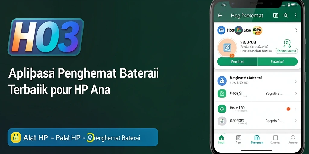 Antarmuka aplikasi HO3 yang intuitif dan fungsional dalam penghematan baterai.