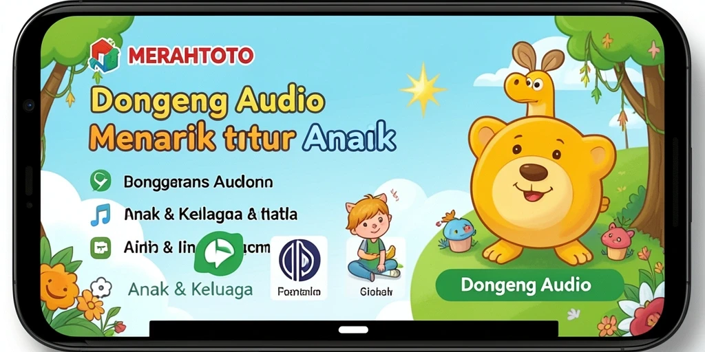 Tampilan antarmuka aplikasi Dongeng Audio MERAHTOTO yang menarik.